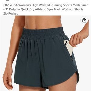CRZ Womens High Waisted Running Shorts - L